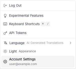 Account panel