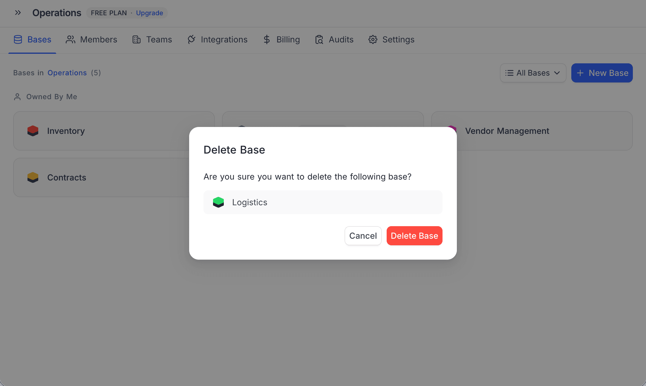 base delete