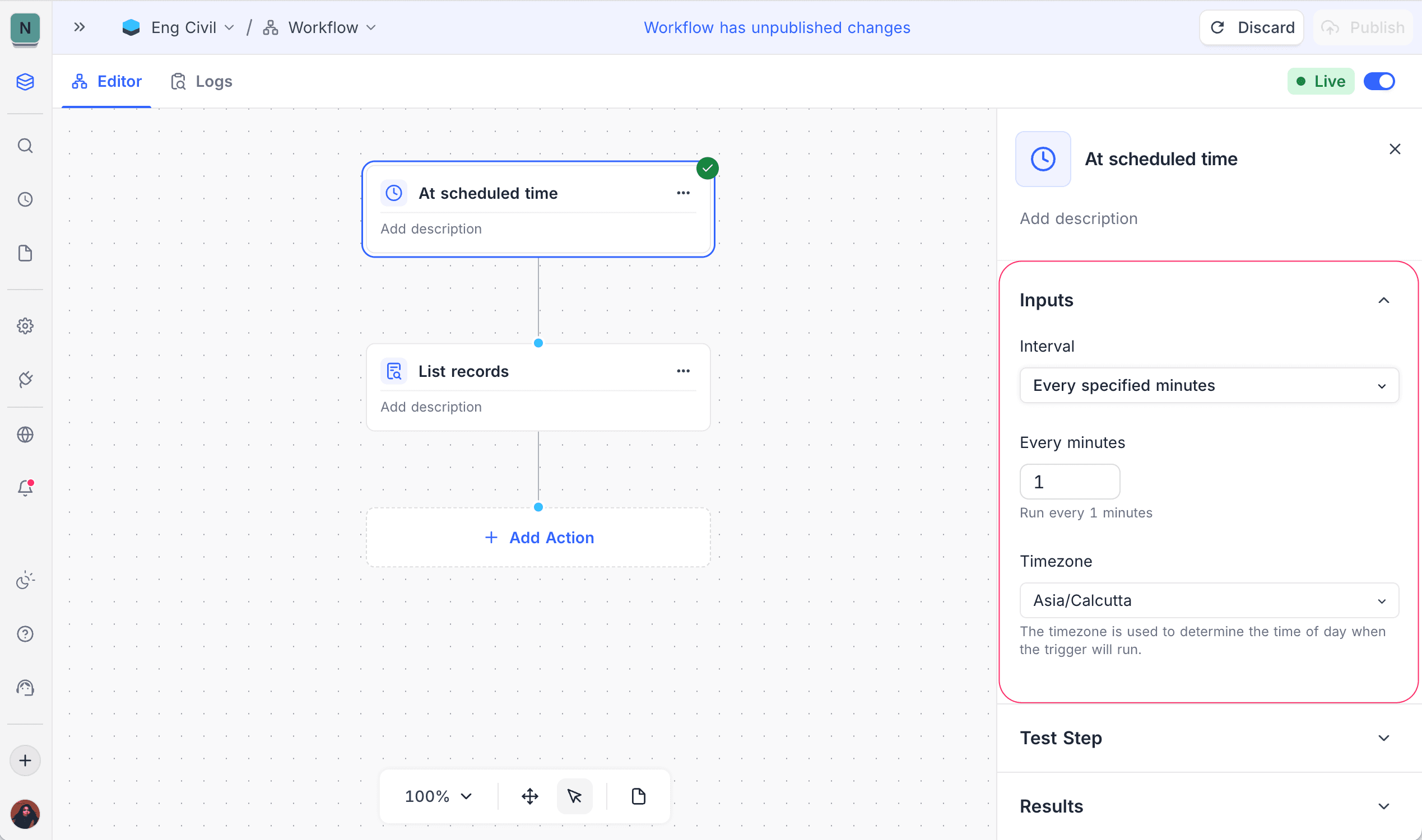 Scheduled Trigger Configuration