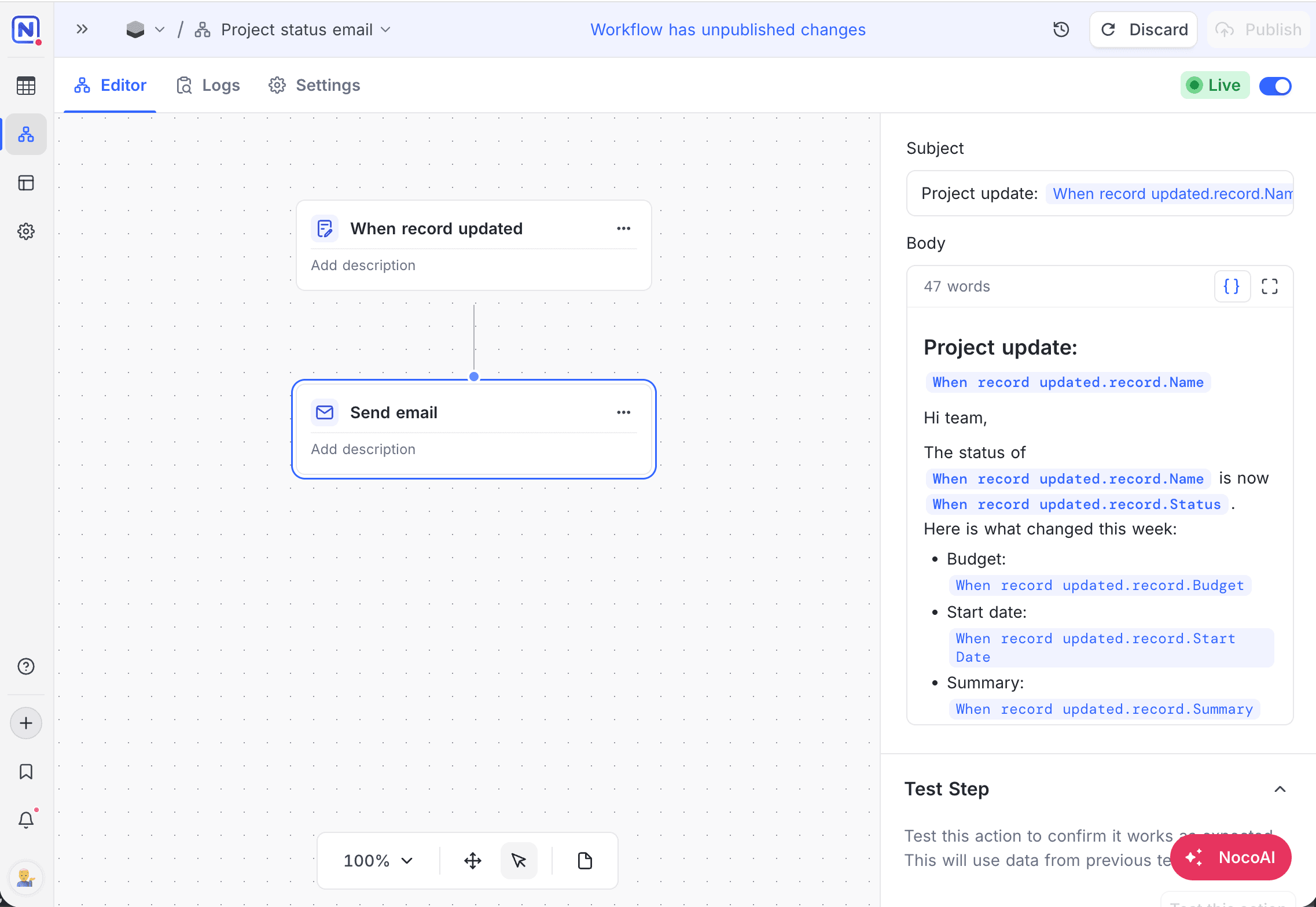 Send Email Node