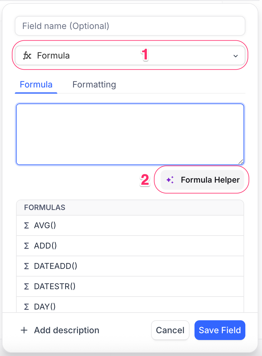 Formula field using AI - Step 1