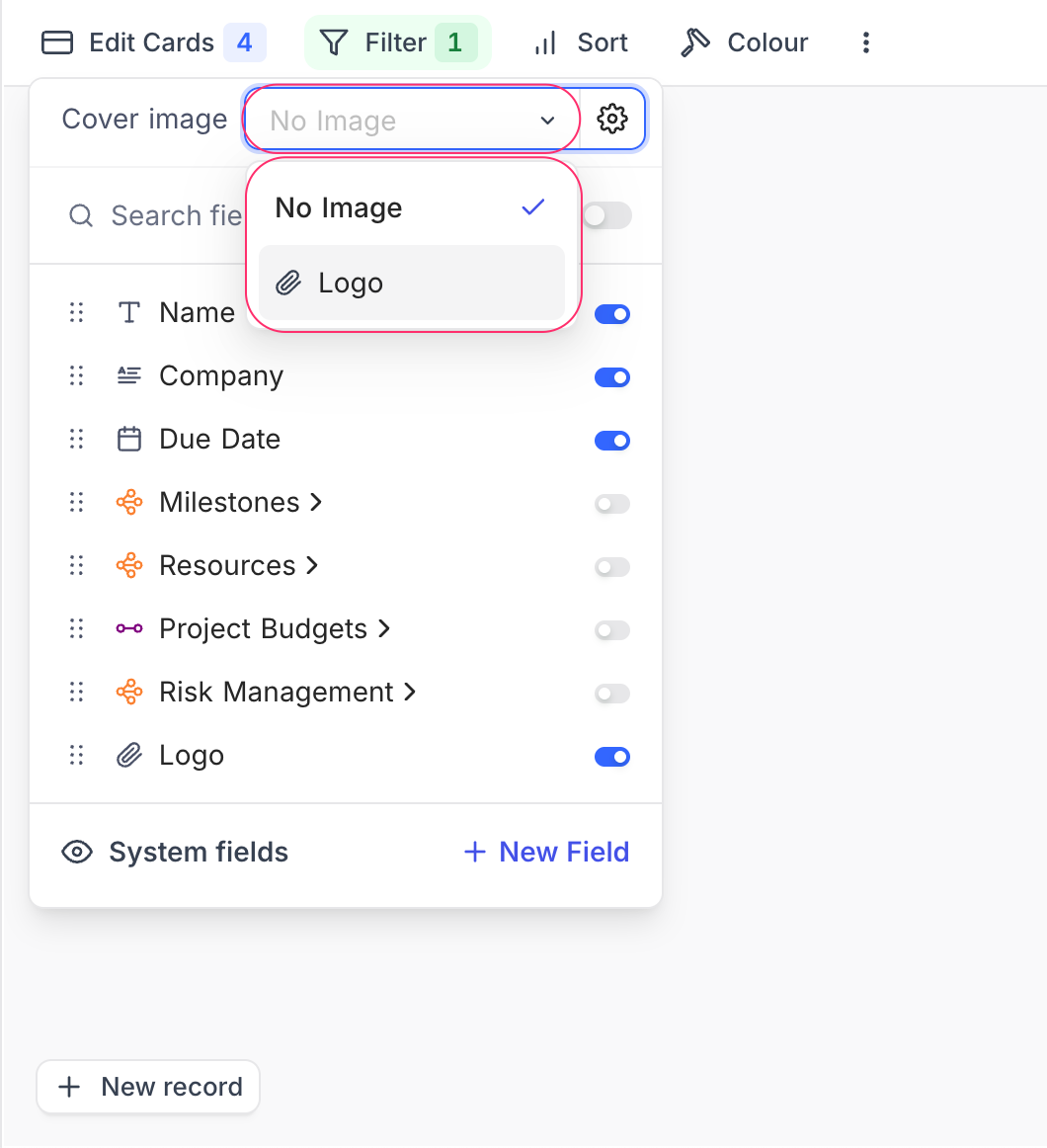 Change cover field 1